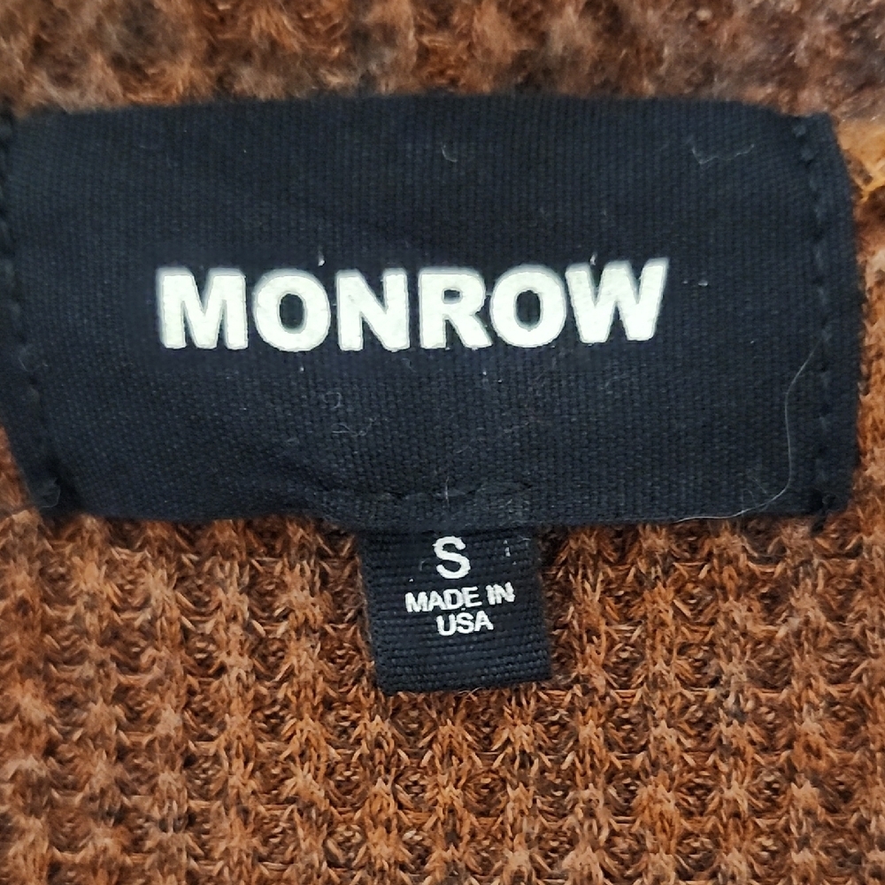 Monrow Brown Cardigan Sweater with Ruffled Detailing - Picture 2 of 12